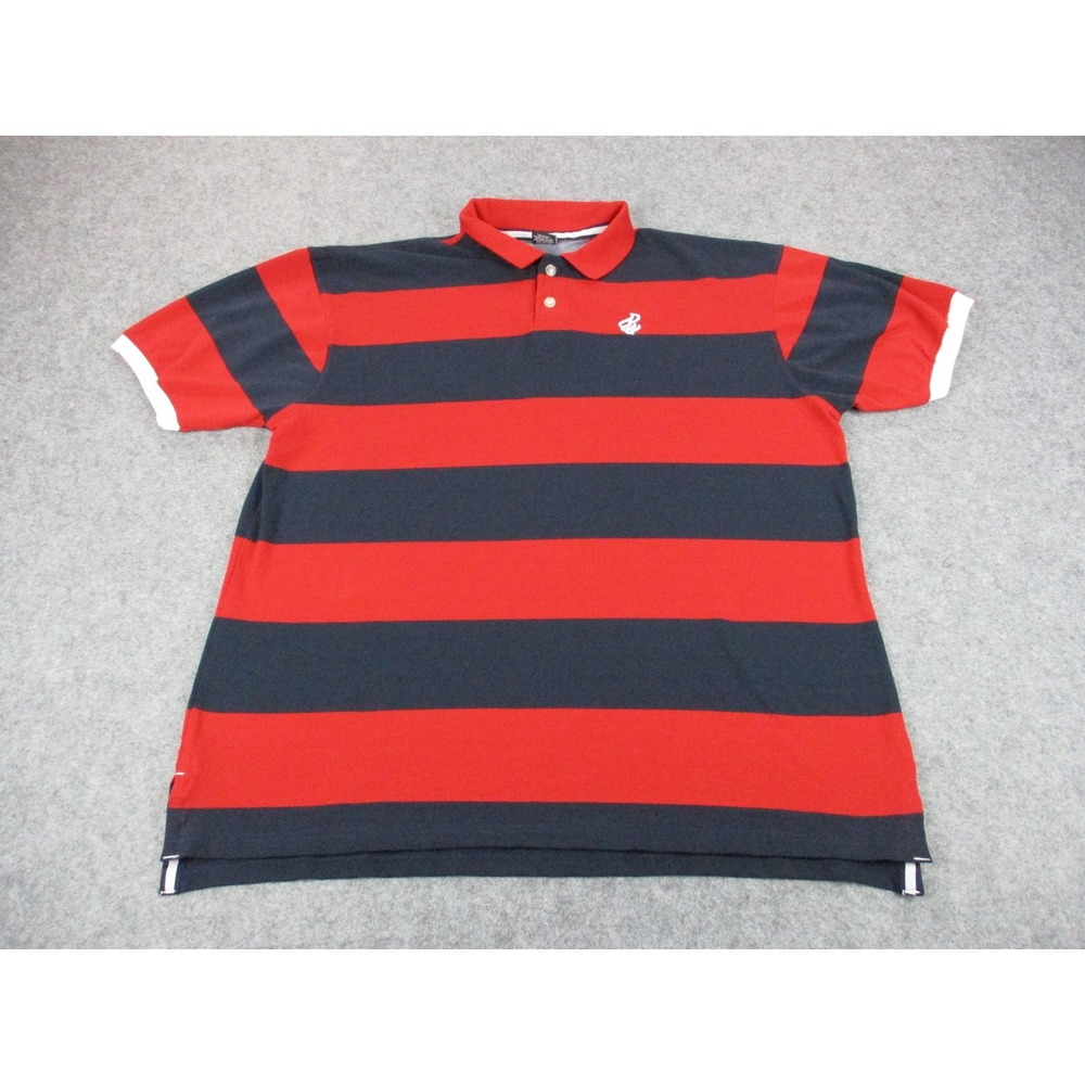 Rocawear Polo Shirt Mens 3XL XXXL Red Blue Striped Street Wear Rugby Golf